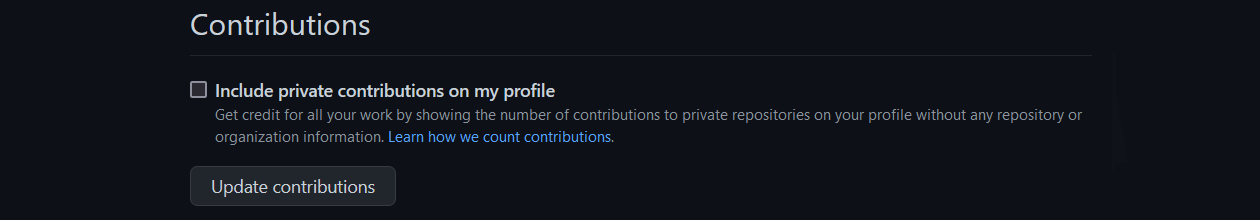 Enable "Include private contributions on my profile"](/.github/readme/imgs/setup_private_contributions.light.png#gh-light-mode-only)
![Enable "Include private contributions on my profile"
