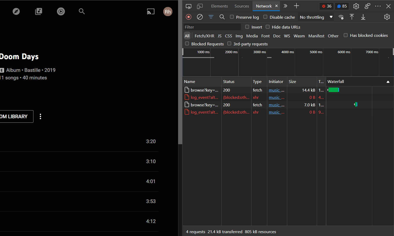 Open developer tools