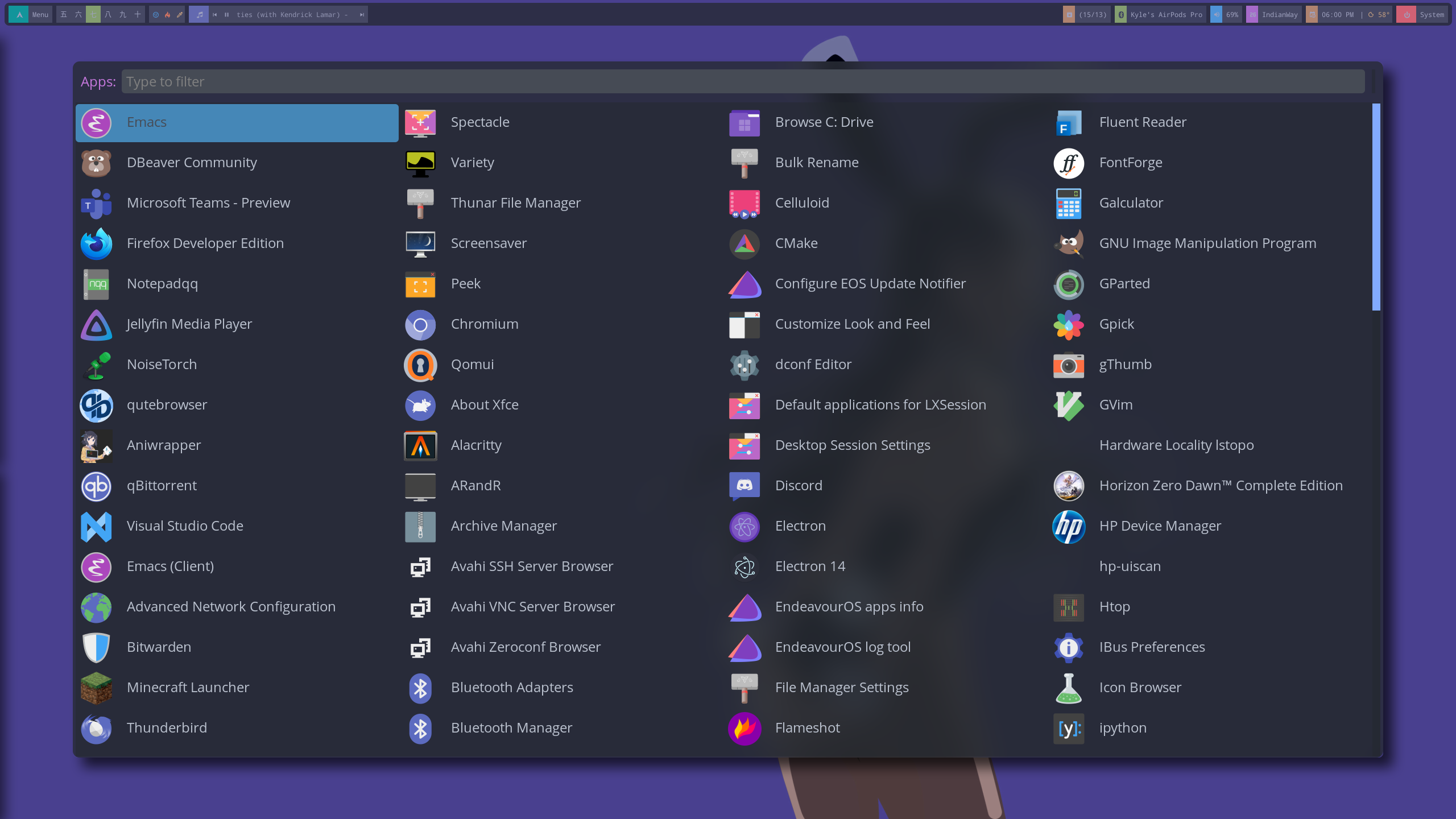 application launcher